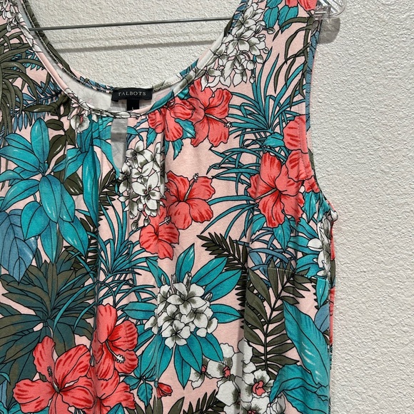 Talbots Sleeveless Floral Knit Maxi Dress SZ Large - Picture 8 of 10